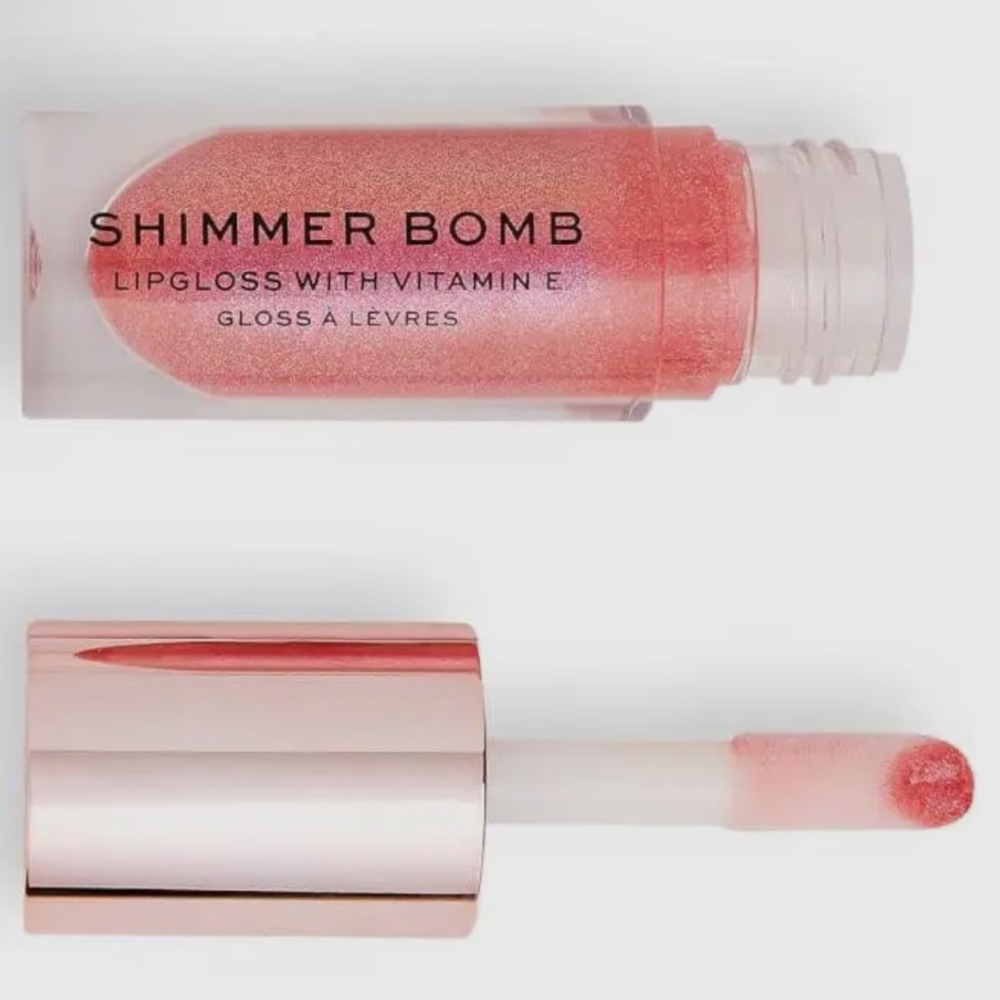 Revolution x Rachel Leary Collection Golden Goddess Shimmer Bomb Lip Gloss. New - Picture 3 of 5